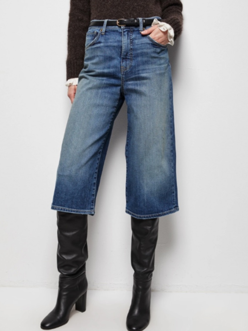 Nili Lotan London Gaucho Jean in Classic Wash